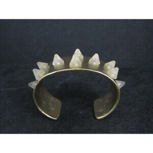 Michael Vincent Michaud Bronze Art Glass Spiked Cuff Bracelet Small 5.75"